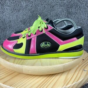 Linds Leah Bowling Shoe Womens 9.5 Neon Pink Yellow Black Lace Up Sneakers